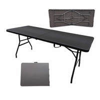 Leichter Weißer Kunststoff-Klapptisch mit Modernem Design, Wasserfest für Outdoor-Partys, Grillen & Camping, Garten & Hotelnutzung