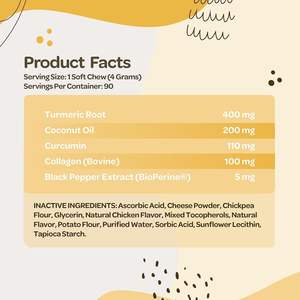 Complément alimentaire pour chiens OEM ODM - Soulagement des douleurs articulaires chez le chien - Glucosamine, chondroïtine, curcuma, comprimés à mâcher souples - Product Image 5