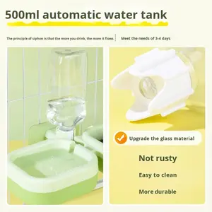 Tigela Dupla Suspensa para Gatos com Dispensador de Água para Uso em Gaiolas - Atacado de Suprimentos para Alimentação de Animais de Estimação - Product Image 4