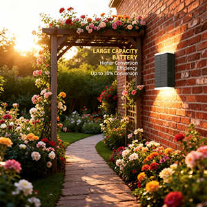 Applique murale solaire extérieure IP54 étanche en ABS, éclairage LED mural pour clôture de jardin, patio et allée - Product Image 6
