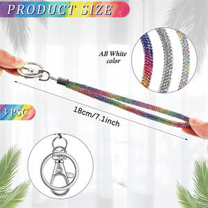 พวงกุญแจแบบสายรัดข้อมือประดับคริสตัลหลาก<span class=keywords><strong>สี</strong></span>รุ้ง พร้อมเพชรและคริสตัลนีออนระยิ<span class=keywords><strong>บร</strong></span>ะยับ สำหรับกีฬา - Product Image 3