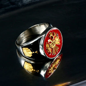 Bague en acier inoxydable de haute qualité, chevalière plaquée or, vente en gros de bagues pour hommes de chine - Product Image 2