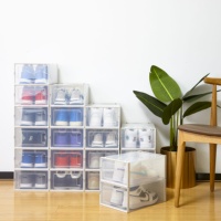 Boîte de rangement pour chaussures en plastique transparent avec ouverture frontale, organiseur de chaussures en plastique, boîte de présentation pour baskets