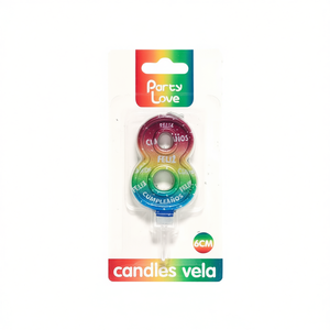 Party Love <b>Candles</b> Number 8 Multicolor 6Cm Birthday Cake Decorations - Product Image 3