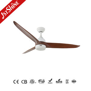 พัดลมเพดาน LED นอร์ดิก3ใบพัดไม้แข็ง1อันพัดลมติดเพดานมีรีโมท - Product Image 1