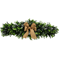 Guirnalda de Vegetación Artificial, Hojas de Boj Artificiales, Decoración Navideña para Bodas, Decoración Rústica para el Hogar, Decoración para Puertas, Centro de Mesa, Venta al por Mayor