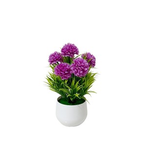 Plante artificielle de chrysanthème Paulon, 24 cm de haut, en pot, décoration de bureau, ornement d'intérieur et d'extérieur - Product Image 5