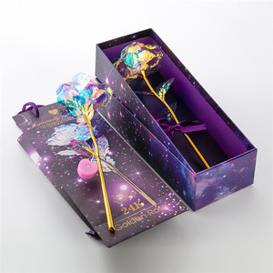 Sevenstar ดอกกุหลาบสีรุ้งคุณภาพสูงกุหลาบชุบทอง24K พร้อมแฟลช - Product Image 4