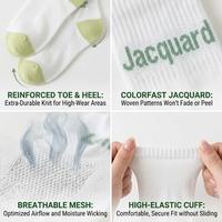 Chaussettes Jacquard Personnalisées en Coton, Modèle Cheville, OEM, Tricot Élastique, Confortables, Respirantes, pour le Sport et le Quotidien, pour Hommes et Femmes