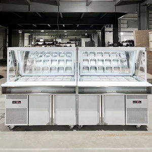 Refrigerador de Ensaladas de Alta Calidad con Certificación CE, 3 Puertas, Mostrador Abierto, Barra de Ensaladas Comercial, Mesa de Preparación para Buffet, 1.8M - Product Image 2