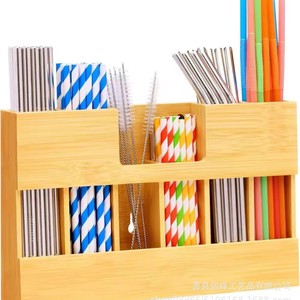 Caja de paja de madera para colgar en la pared, caja de almacenamiento de paja de bambú, caja de paja para debajo del gabinete. - Product Image 1