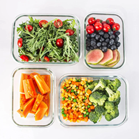 Ensemble de récipients de conservation alimentaire en verre modernes, compatibles micro-ondes, avec couvercles hermétiques, pour la préparation des repas et la pâtisserie, idéal pour la rentrée scolaire et la cuisine