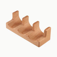 Support de service à tacos rectangulaire en bois, style européen, personnalisable, design écologique, finition polie pour la présentation des plats mexicains