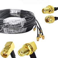 Prix usine câble d'extension d'antenne WiFi en queue de cochon plaqué or à faible perte RG174 RF SMA prise mâle vers câble coaxial SMA femelle Jack