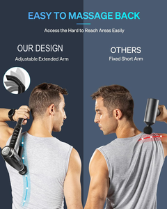 <span class=keywords><strong>Pistolet</strong></span> de <span class=keywords><strong>massage</strong></span> musculaire réglable pour le dos ergonomique, poignée extensible, 6 buses, soulagement de la douleur des tissus profonds, portable rechargeable - Product Image 4
