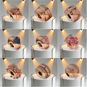 Cuentas de Plata <span class=keywords><strong>S925</strong></span> con Logotipo de <span class=keywords><strong>Ale</strong></span>, Perlas y Gemas de Magnolia Incrustadas, Cuentas de Estilo Abierto con Cierre a Presión, Cadena de Seguridad para Cuentas, Cuentas para DIY, Venta al por Mayor - Product Image 5