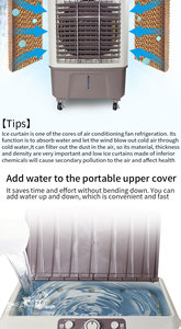 Ventilador de agua Vertical de refrigeración eficiente de bajo ruido de tres velocidades de viento de gran capacidad portátil de fábrica de China para espacios multiusos - Product Image 5