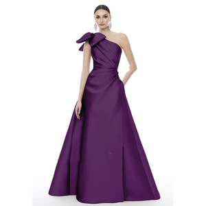 S1540L 2026 New French Style Tube <strong>Top</strong> Bow Satin Oblique Shoulder Pleated Dress Banquet <strong>Lady</strong> Temperament <strong>Evening</strong> Dress - Product Image 6