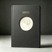 Carnet A5 Premium MIND Journal en cuir PU, couverture rigide, logo personnalisé, auto-reflexion pour hommes et femmes