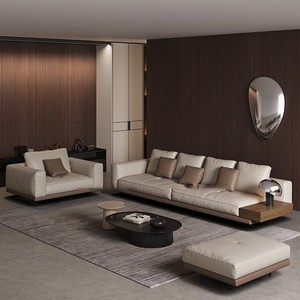 โซฟาหนังแท้ Connelly ทรงตรง สไตล์มินิมอลอิตาลี หนังวัวชั้นดี ดีไซน์แบบลอยตัว - Product Image 3