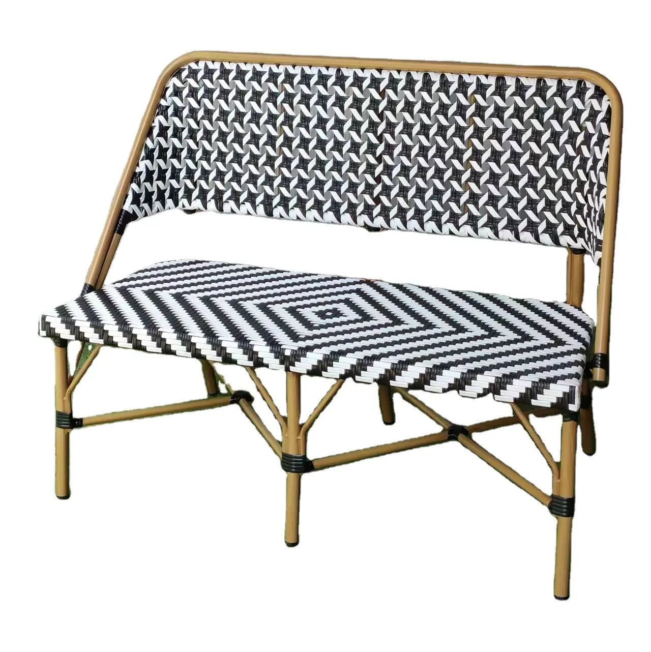 籐籐椅子ダブルシート屋外家具屋外パティオガーデンチェア