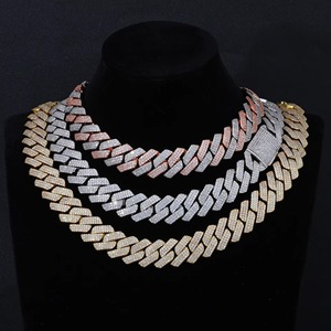 เครื่องทดสอบเพชร VVS1 มอยส์ซาไนต์ สร้อยคิวบันไมอามี รับรองโดย GRA ทองเวอร์เมล์ 18K เงินแท้ 925 เกรดพรีเมียม เครื่องประดับฮิปฮอปแบบฝังเพชร - Product Image 6