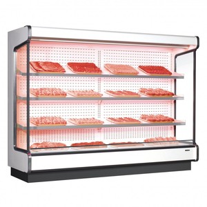 Vitrine Réfrigérée Ouverte Multi-Niveaux W2500 pour Viandes et Fruits de Mer D950 H2100 Type Standard à Télécommande 220V en Acier Inoxydable avec LED pour Boucherie (Vente en Gros) - Product Image 1