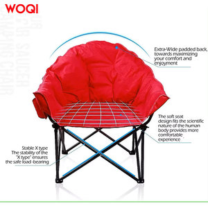 Fauteuil pliant d'extérieur Woqi, rouge, structure en aluminium, tissu Oxford, avec porte-gobelet, capacité 160 kg - Product Image 3