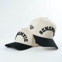 Casquette de baseball 5 panneaux en coton bicolore avec broderie 3D en relief de haute qualité, personnalisable avec logo, pour clubs de golf, toutes saisons, style snapback
