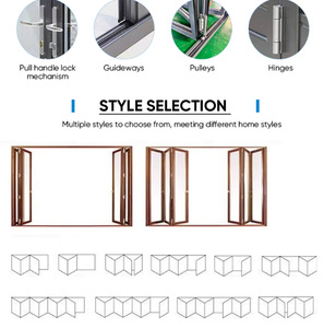 Sistema <span class=keywords><strong>de</strong></span> puerta plegable comercial Casa <span class=keywords><strong>de</strong></span> aluminio exterior Patio Puerta plegable <span class=keywords><strong>de</strong></span> vidrio <span class=keywords><strong>de</strong></span> aluminio <span class=keywords><strong>de</strong></span> doble acristalamiento <span class=keywords><strong>Puertas</strong></span> industriales <span class=keywords><strong>correderas</strong></span> - Product Image 5