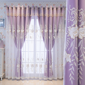 Eleganti <span class=keywords><strong>Tende</strong></span> di Lusso <span class=keywords><strong>con</strong></span> Ricami in Pizzo per Soggiorno, <span class=keywords><strong>Tende</strong></span> Oscuranti a Doppio Strato <span class=keywords><strong>con</strong></span> Tessuti Trasparenti - Product Image 6