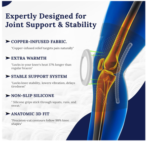 Genouillère professionnelle avec stabilisateurs latéraux et supports en cuivre pour l'arthrite - Product Image 5