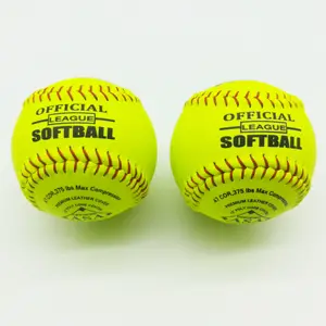 ASA COR.52, 300 LBS Kompression langsam Pitching Optik gelb Leder Polycore 12 ''Softball benutzer definierte Logo Spiel qualität Softball