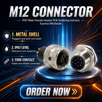 Connecteur de capteur M12 en laiton pour automobile, droit ou coudé, assemblé, mâle-femelle, 2 à 17 broches