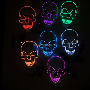 หน้ากากฮาโลวีนแบบมีไฟ LED สำหรับปาร์ตี้หน้ากากเรืองแสงน่ากลัวอุปกรณ์คอสเพลย์สำหรับปาร์ตี้ - Product Image 1