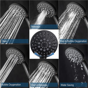 Juego de ducha con poste ajustable y cabezales dobles, 5 modos de pulverización para uso en el baño - Product Image 2