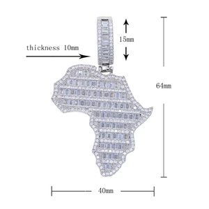 Moda Hip Hop joyería nuevo Iced Out Bling <span class=keywords><strong>Mapa</strong></span> de África colgante collar Color oro <span class=keywords><strong>completo</strong></span> CZ Zircon encanto hombres - Product Image 6