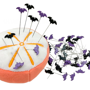 Épingles à tête <span class=keywords><strong>plate</strong></span> en forme de chauve-souris de la série Halloween pour la <span class=keywords><strong>couture</strong></span> artisanale, le quilting et les projets d'artisanat avec des épingles à tête <span class=keywords><strong>plate</strong></span> en plastique de forme spéciale - Product Image 2