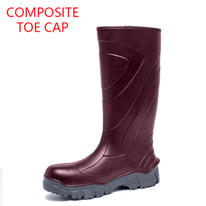Botas de seguridad con punta compuesta para hombre y mujer, botas impermeables hasta la rodilla, con inyección de pu, para trabajo industrial y caza - Product Image 1