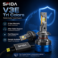 Bombilla LED Tricolor SFIDA V3E para Faros Delanteros OEM/ODM, 3000K 4300K 6000K, 9-16V, 40W, CSP3570, 55mil, 4000LM, Aleación de Aluminio