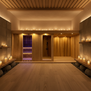 Sauna compact moderne en cèdre rouge pour intérieur avec poêle à bois et verre, capacité 4 personnes, sauna compact en cèdre pour extérieur avec poêle à bois - Product Image 6