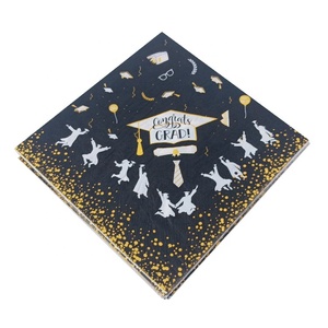 Tovaglioli <span class=keywords><strong>di</strong></span> <span class=keywords><strong>Carta</strong></span> Neri Personalizzati per Feste <span class=keywords><strong>di</strong></span> Laurea con Design Esclusivo - Product Image 2