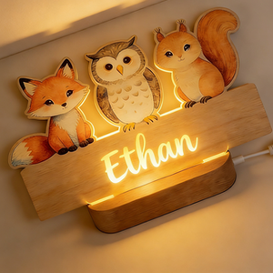 <span class=keywords><strong>Luce</strong></span> Notturna LED in Legno Stile Fiabesco con Base Ovale, <span class=keywords><strong>Luce</strong></span> Bianca Calda per Camera da Letto e Uso Domestico, Atmosfera Decorativa - Product Image 4