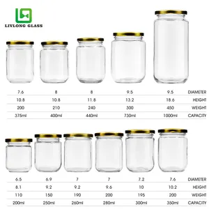 Aufbewahrung gurken glas für Lebensmittel 100ml / 150ml / 200ml Kleine runde Glas marmeladen gläser Glas mit Deckel