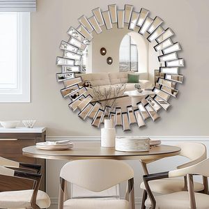 <span class=keywords><strong>Miroir</strong></span> 3d en bois doré de luxe pour salon <span class=keywords><strong>miroir</strong></span> mural vintage <span class=keywords><strong>salle</strong></span> <span class=keywords><strong>à</strong></span> <span class=keywords><strong>manger</strong></span> pour invités maison <span class=keywords><strong>miroir</strong></span> décoratif mural rond soleil levant - Product Image 2