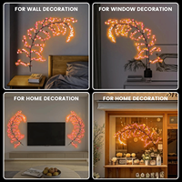 Nouvelles lumières LED en forme de fleurs de pêche roses, de fleurs de cerisier et de vignes de saule pour la décoration murale de Noël avec des branches d'arbre