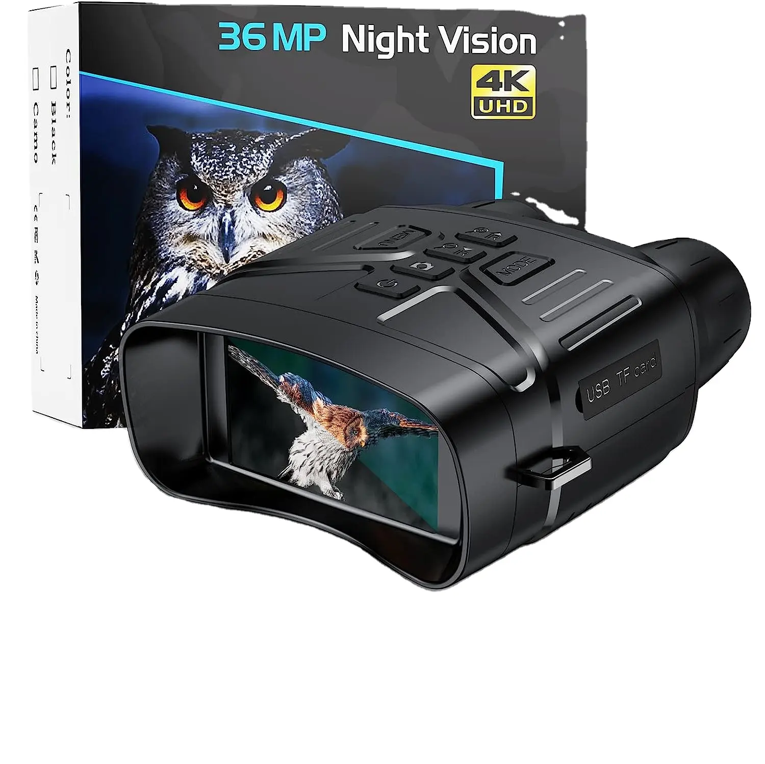 Instrument de vision nocturne pour la chasse, jumelles de vision nocturne infrarouge 4K