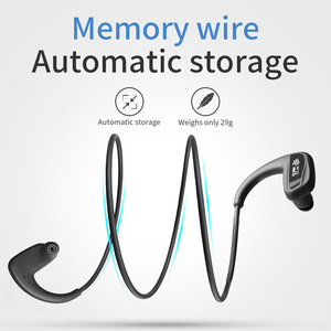 Cyboris SM608 IPX8 impermeabile per auricolari Bluetooth 32GB senza fili lettore MP3 auricolare per sport da corsa LED blu per il bagno - Product Image 6