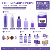 Fournitures de nail art en gros, échantillon gratuit, professionnel, utilisable toute l'année, monomère acrylique EMA 1 gallon
