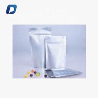 Sacs en plastique en aluminium métallisé argenté à fermeture éclair pour emballages alimentaires légers personnalisés
